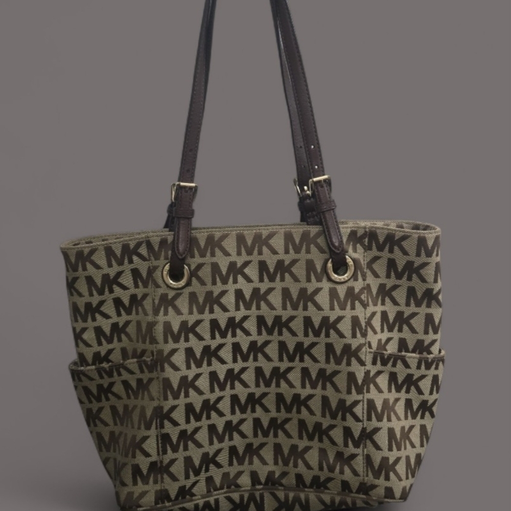 Michael Kors Brown Signature Jet Set Tote Shoulder Bag - Picture 2 of 6